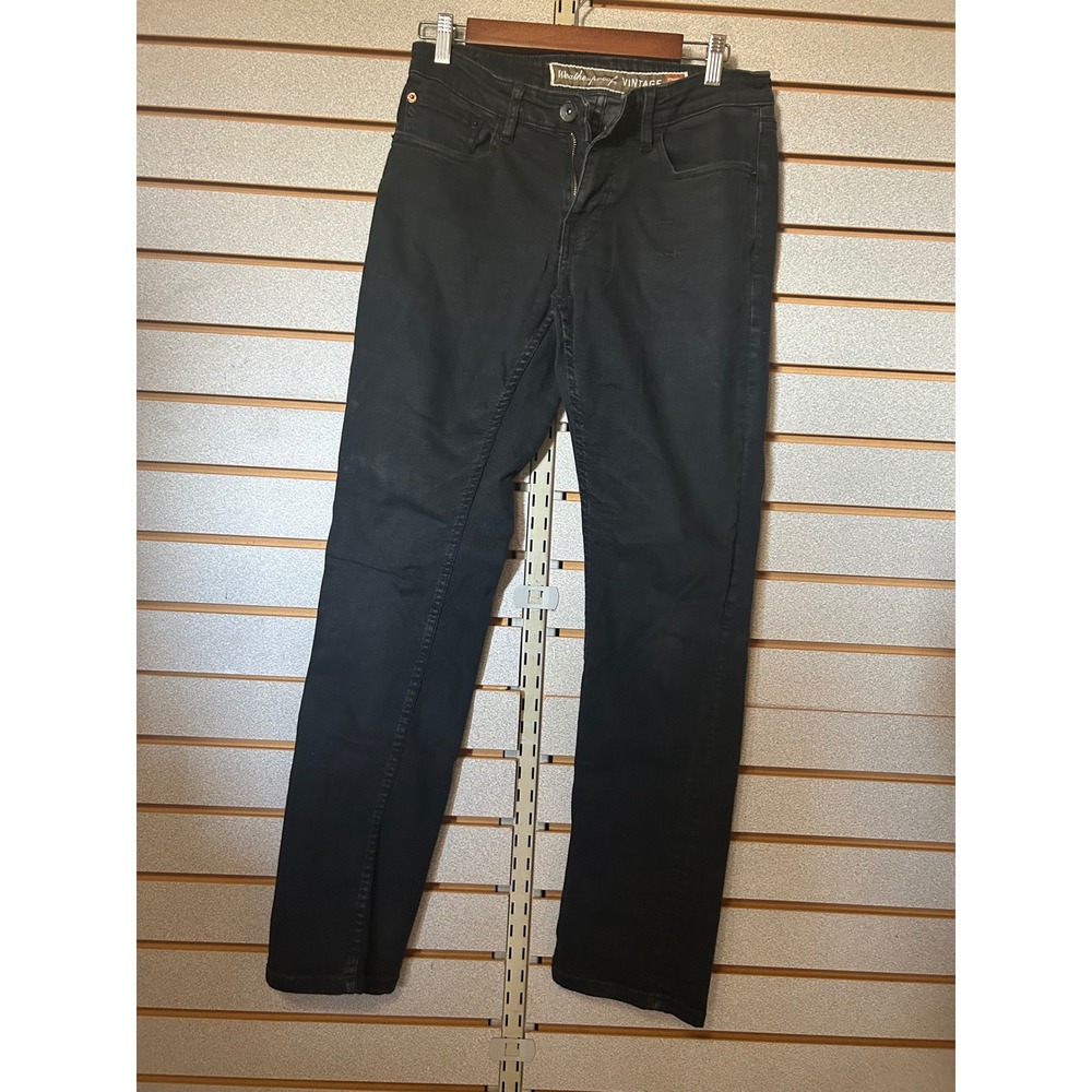 Weatherproof Vintage Mens Black Straight Fit Stretch Denim Jeans 30x32